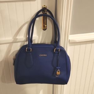 Blue leather Calvin Klein purse